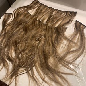Top knot hybrid weft extensions